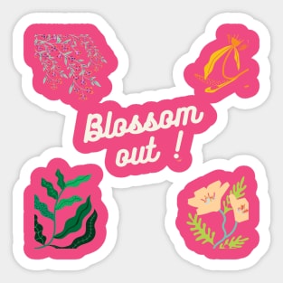 Colorful flourishing blossoms design Sticker